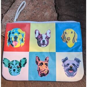 Fringe Studio Bags Leather Fringe Small Pouch Multicolor Dog Print cosmetic bag